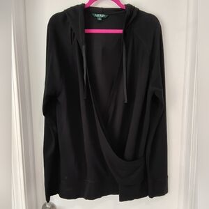 Lauren Ralph Lauren Black Drape Hoodie